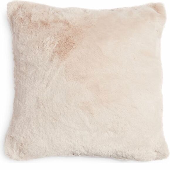 NORDSTOM BABY PINK RECYCLED FUR THROE PILLOW WITH DOWN FIILLING - Picture 1 of 6